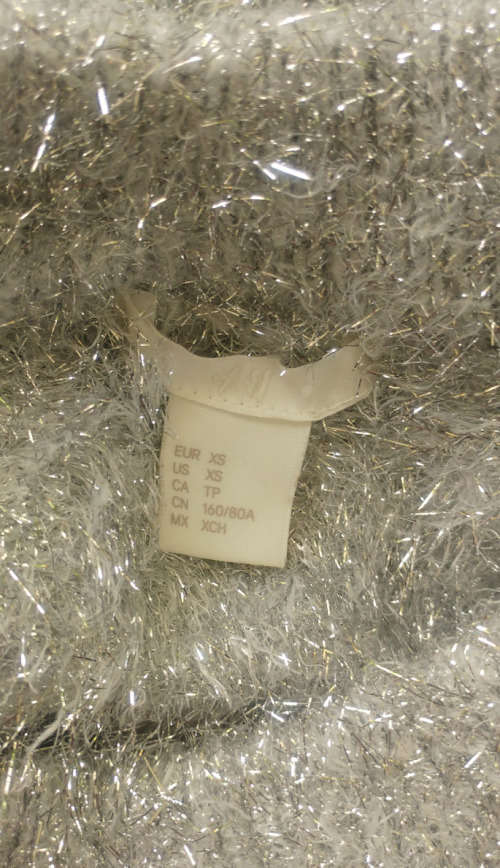 Silver tinsel crop top by H&M - Size S