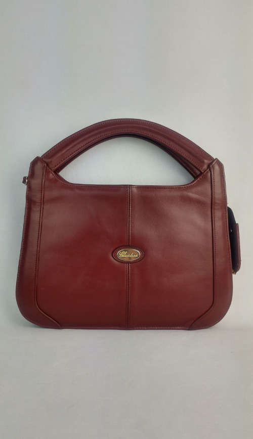 Vintage Genuine Leather Burgundy Handbag by Christins