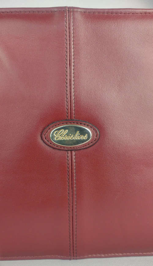 Vintage Genuine Leather Burgundy Handbag by Christins