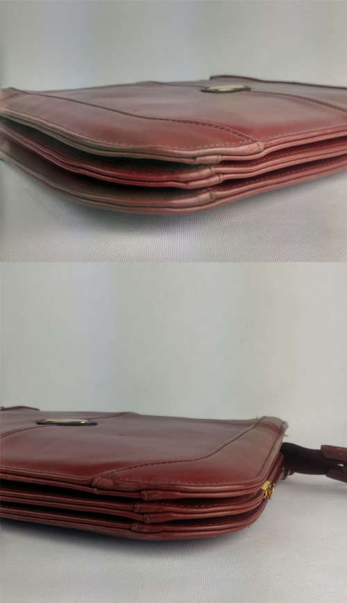 Vintage Genuine Leather Burgundy Handbag by Christins