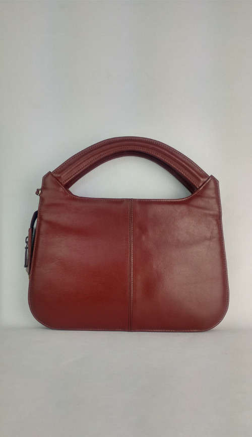 Vintage Genuine Leather Burgundy Handbag by Christins