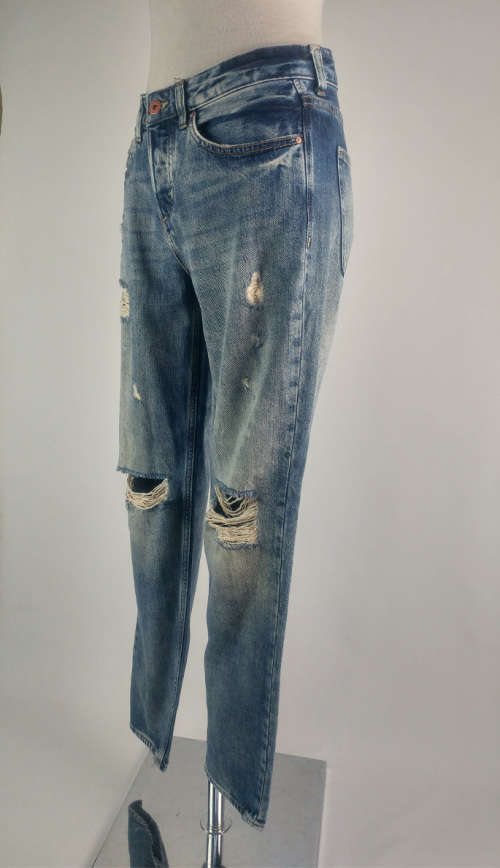 Distressed Denim Boyfriend Jeans by H&M - Size 10