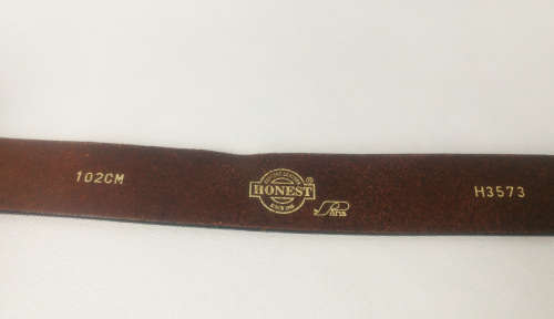 Honest Brown Leather Belt Size XL