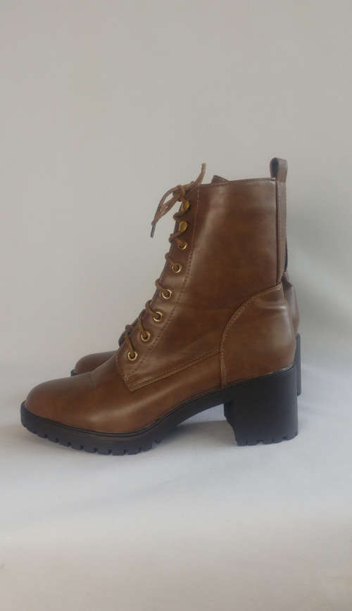 Kelso -  Brown Combat Style Boots - Size 6