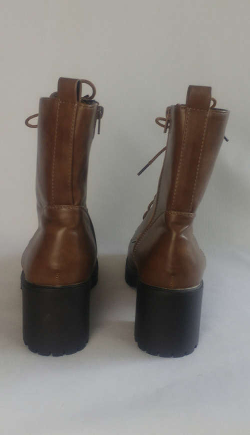 Kelso -  Brown Combat Style Boots - Size 6