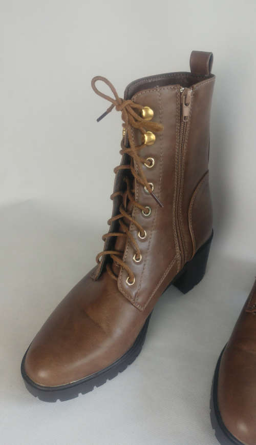 Kelso -  Brown Combat Style Boots - Size 6