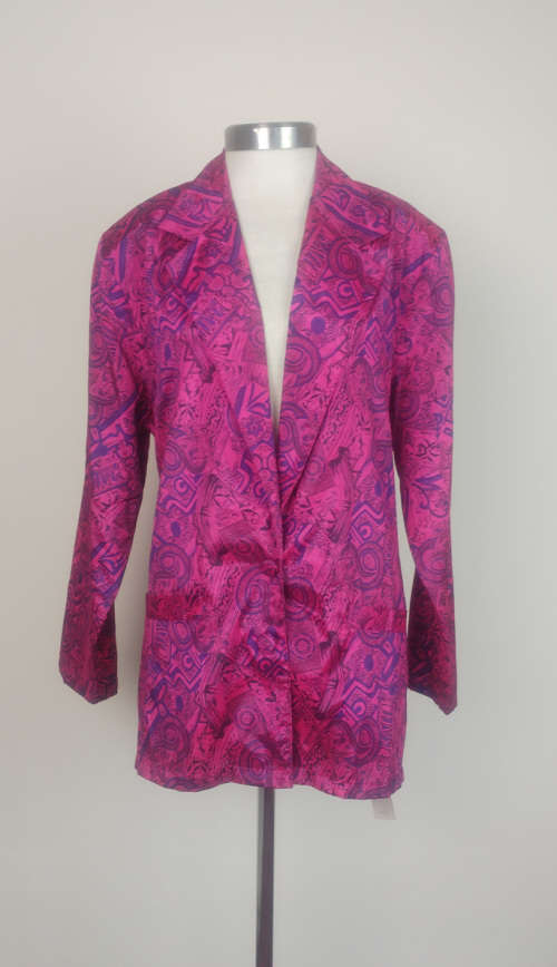 Vintage Thai Silk Fuschia Blazer - XL NWT
