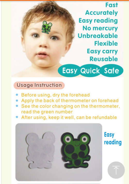 Reusable Baby Kids Forehead Strip Head Thermometer Fever Body Temperature Test