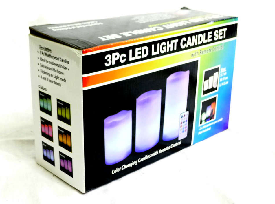Set of 3 LED Candles with remote: On Special!