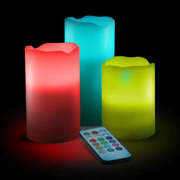 Set of 3 LED Candles with remote: On Special!