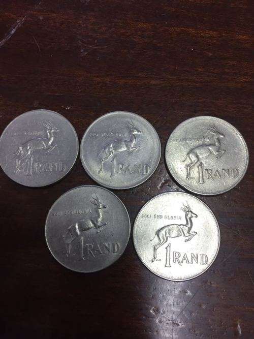 LOT OF 5 x 1977 R1 NICKEL COINS