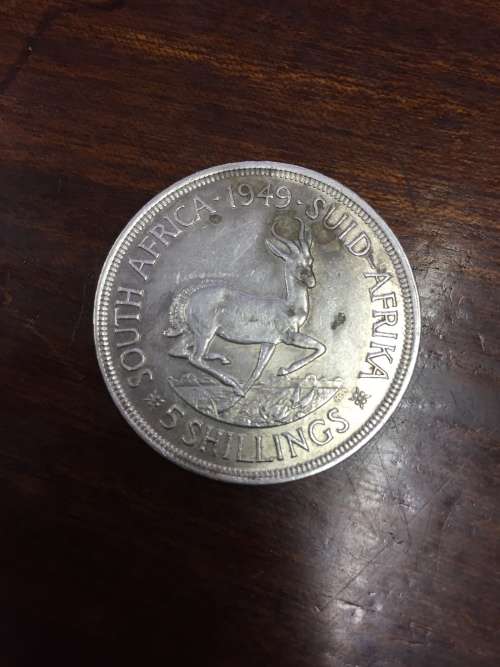 SOUTH AFRICA 1949 5 SHILLING - CROWN