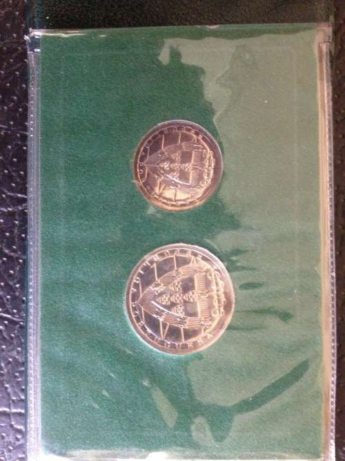 PORTUGAL 1987 PROOF SET OF 2 COINS