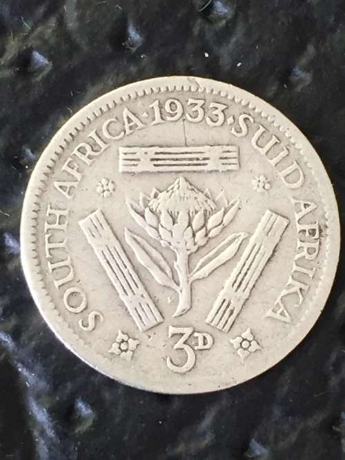 UNION OF SOUTH AFRICA 1933 THREEPENCE