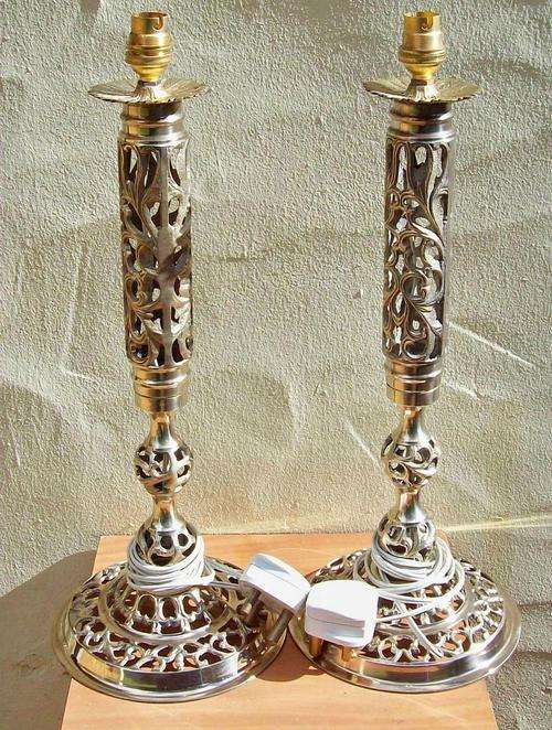 Vintage Brass Table Lamps x2