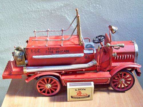 Vintage Tin Plate Toy Fire Engine