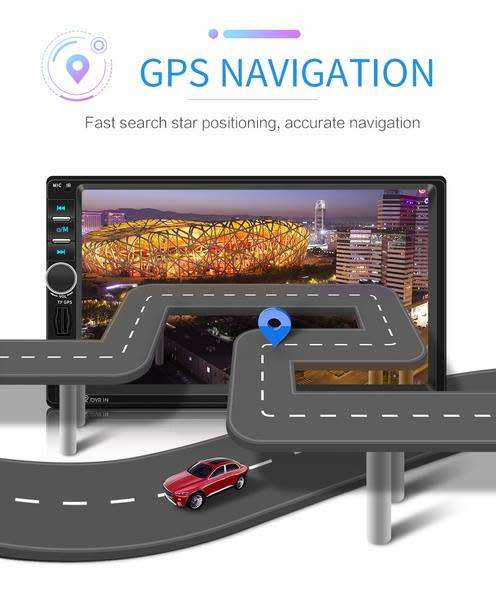 7" 2DIN Car Bluetooth Stereo MP3 MP5 With GPS Navigation+ Reverse Camera