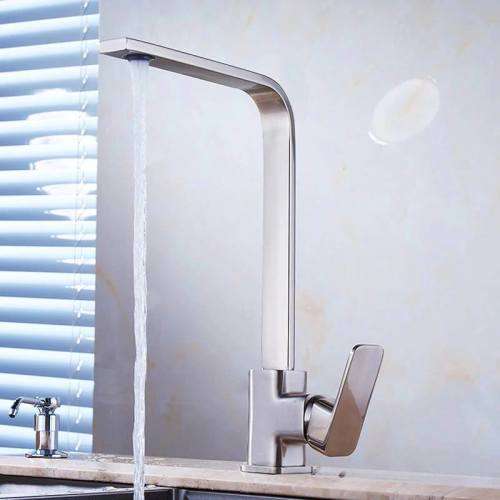 KITCHEN FAUCET CHROME BRASS DECK KITCHEN SINK FAUCET HIGH ARCH