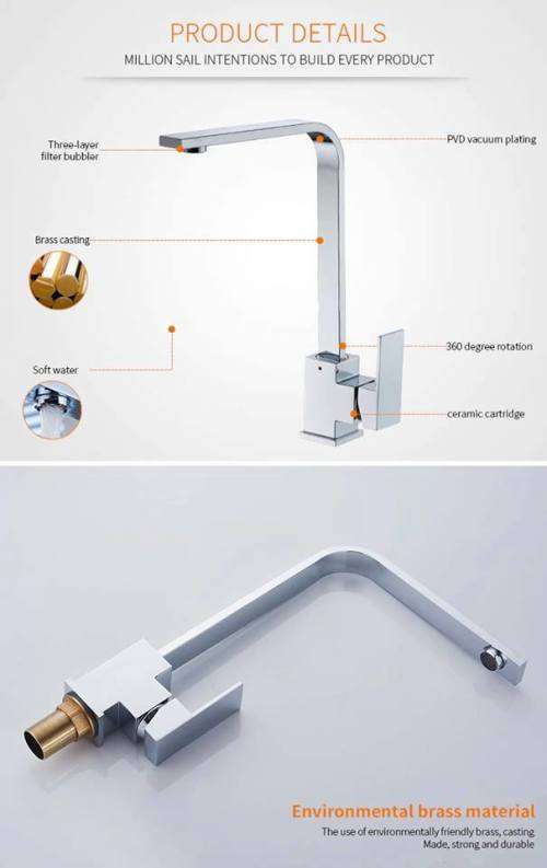 KITCHEN FAUCET CHROME BRASS DECK KITCHEN SINK FAUCET HIGH ARCH