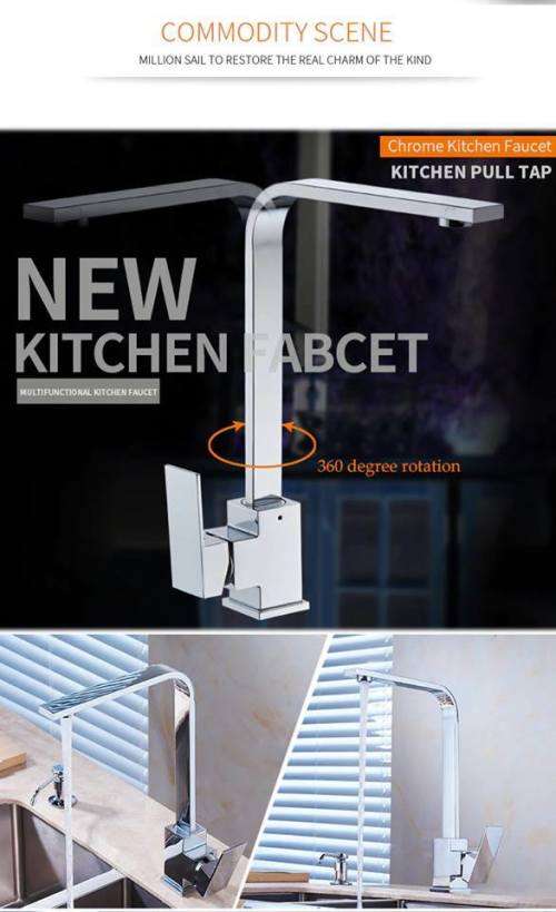 KITCHEN FAUCET CHROME BRASS DECK KITCHEN SINK FAUCET HIGH ARCH