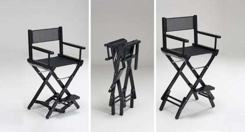 Professional All Aluminum Makeup Chair Folding Cosmetic Chair Tall Director Seat