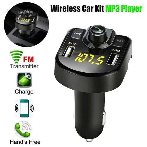 CAR BLUETOOTH TRANSMITTER WIRELESS FM RADIO ADAPTOR USB CHARGER Mp 3 PLAYER