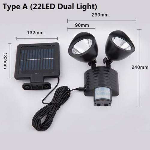 22LED Solar Powered PIR Motion Sensor Security Yard Light Outdoor Lighting Garden Lamp