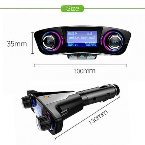 Hot Sale 1.3 Inch LCD Displayer Bluetooth FM Transmitter MP3 Player Radio Adapter Dual USB Car Charg