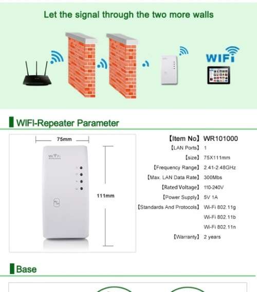 Wireless WIFI Repeater 300Mbps Network Antenna Wifi Extender Signal Amplifier 802.11n/b/g Signal Boo