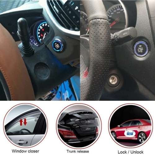 12V Universal Push Start Stop Button Smart Key RFID Car Alarm Push Button Start Keyless Transponder