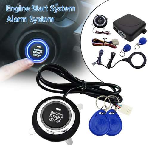 12V Universal Push Start Stop Button Smart Key RFID Car Alarm Push Button Start Keyless Transponder