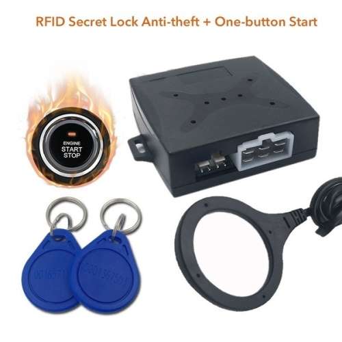 12V Universal Push Start Stop Button Smart Key RFID Car Alarm Push Button Start Keyless Transponder