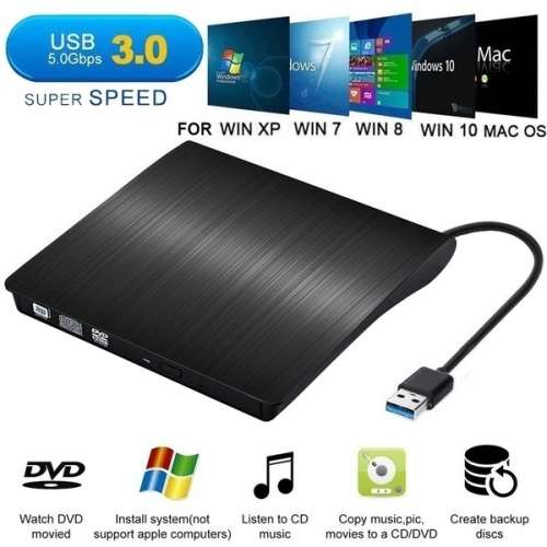 USB 3.0 High speed White External Combo Optical Drive CD/DVD Player CD/DVD RW ROM Burner Drive for L