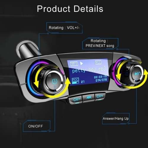 Wireless Bluetooth Handsfree Calling Car Charger FM Transmitter MP3 Player Radio Adapter USB Car Cha