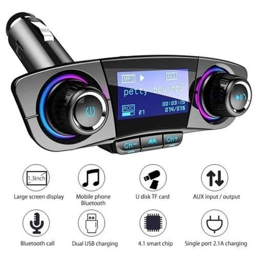 Wireless Bluetooth Handsfree Calling Car Charger FM Transmitter MP3 Player Radio Adapter USB Car Cha