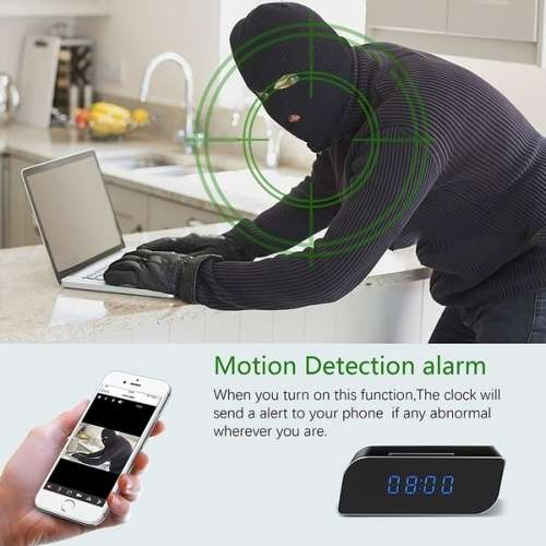 1080P Wireless WiFi HD Spy Hidden Alarm Clock Security Cam DVR