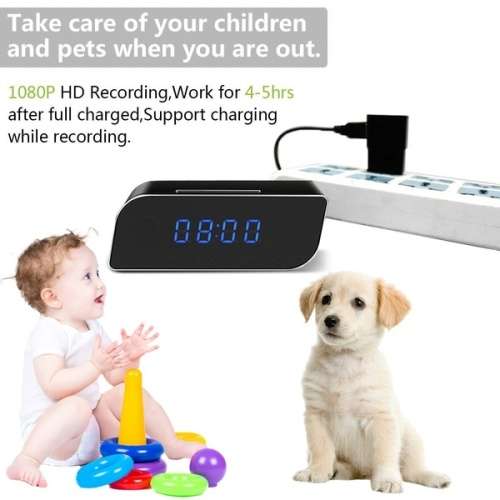 1080P Wireless WiFi HD Spy Hidden Alarm Clock Security Cam DVR