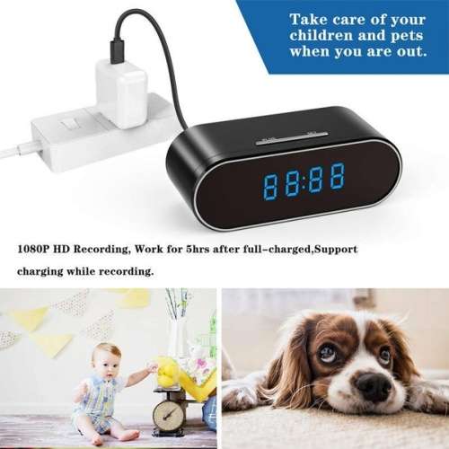 1080P Wireless WiFi HD Spy Hidden Alarm Clock Security Cam DVR