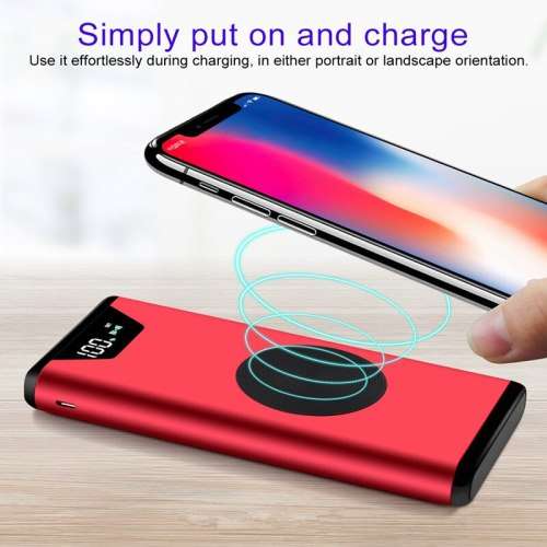 10000mah QI Wireless Charger Power Bank Portable Dual USB with Digital Display