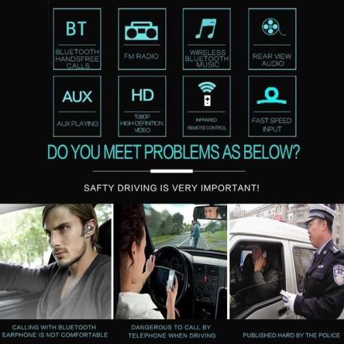 1 Din  7" HD Flip Out Touch Screen Car Bluetooth Radio