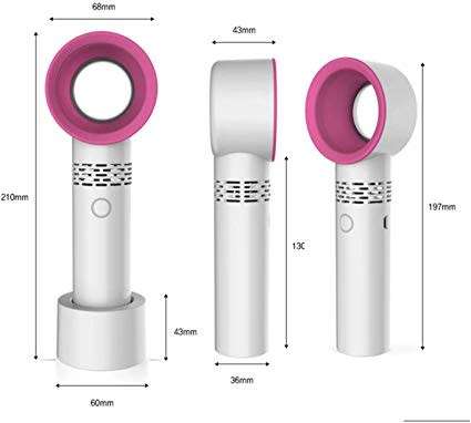 Mini Portable Cooling Fan Portable Handheld Cooling Fan Bladeless USB Mini Fan Desktop Leafless Fan