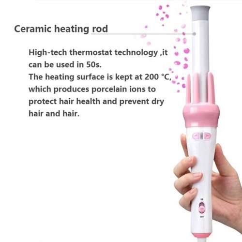 Automatic Safe Rotating Ceramic Hair Curling Iron Heat Resistant