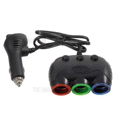 Splitter Cigarette Lighter In-Car USB and Three Sockets / 120W