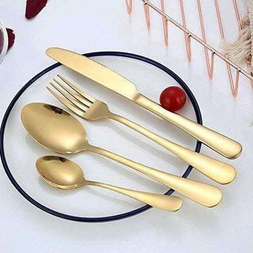 24 Piece Cutlery Set and Storage Case - Polished Finish - Gold