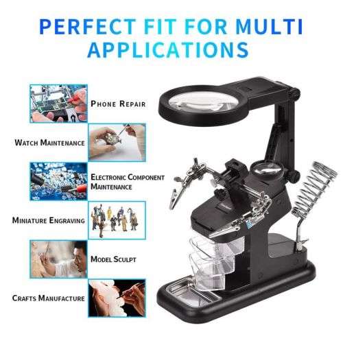 AC/DC Interchangeable Magnifier with Auxiliary Clip XF0188