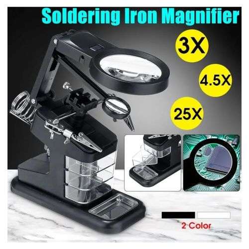 AC/DC Interchangeable Magnifier with Auxiliary Clip XF0188