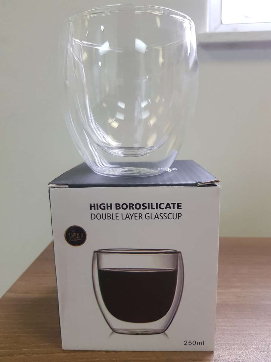 Transperent Heat Resistant Double Layer Glass Cup GM-250-1 (MD)