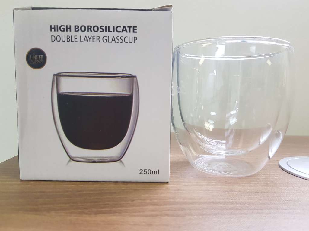 Transperent Heat Resistant Double Layer Glass Cup GM-250-1 (MD)