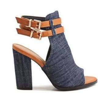 Denim Block Heel