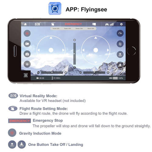 UdiRC U42W Wifi FPV Drone RC Quadcopter - Black